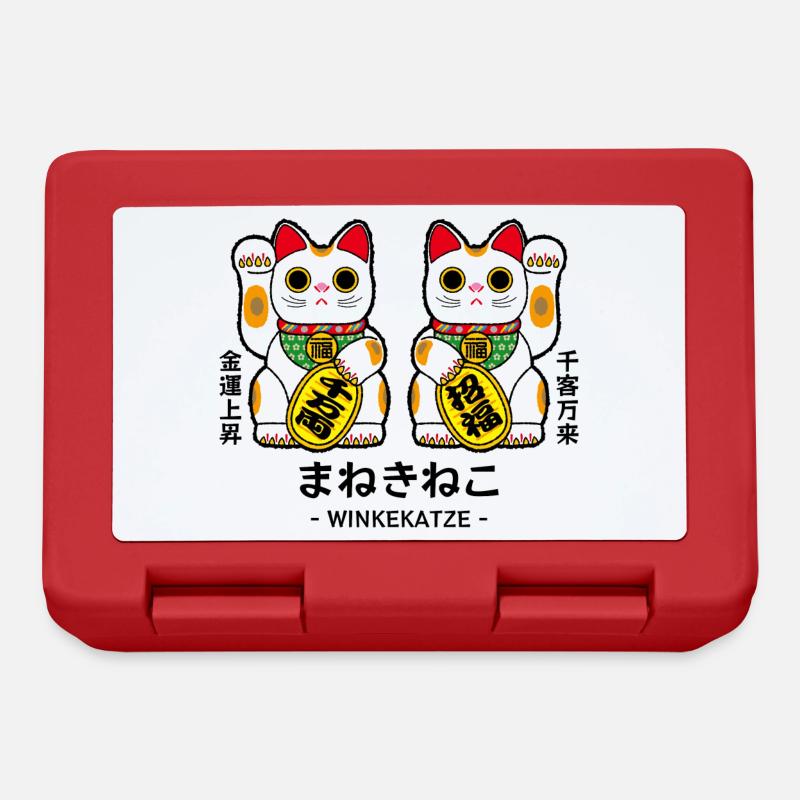 Manekineko - Winkekatze - Brotdose - Rot