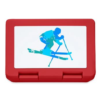 Ski Skifahrer Skifahrerin Skier Wintersport - Brotdose - Rot - Vorne
