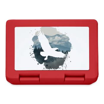 eagle,painting,grey,flies,bird,mountains,landscape - Lunchbox - red - Front