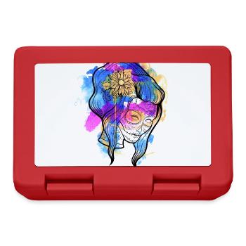 A Beautiful and Funny Watercolor Calavera Design - Lunchbox - red - Front