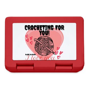 Crocheting for you! means I Iove you rotes Herz - Brotdose - Rot - Vorne