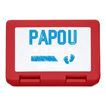 Papua im Jahr 2025 Zukunft Opa Geschenk - Brotdose - Rot - Vorne