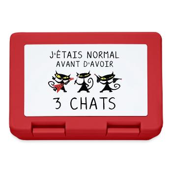 J étais normal avant 3 chats noirs - Chats Drôles - Boîte à goûter - rouge - Devant