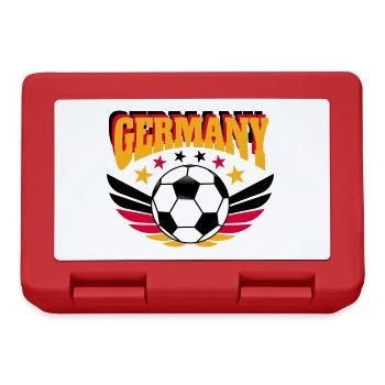 Fußball Shirt Deutschland Retro College Look - Brotdose - Rot - Vorne