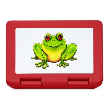 Frog funny green red eyes cute - Lunchbox - red - Front
