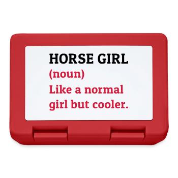 Fille de cheval, nom, comme une fille normale mais plus cool - Boîte à goûter - rouge - Devant