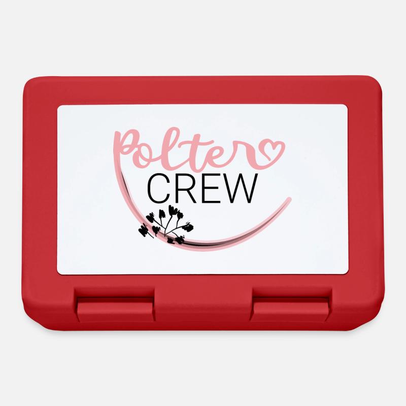 Polter Crew mit Blümchen - Brotdose - Rot