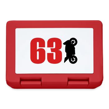 63 Motorcycle Biker Motorsport - Lunchbox - red - Front