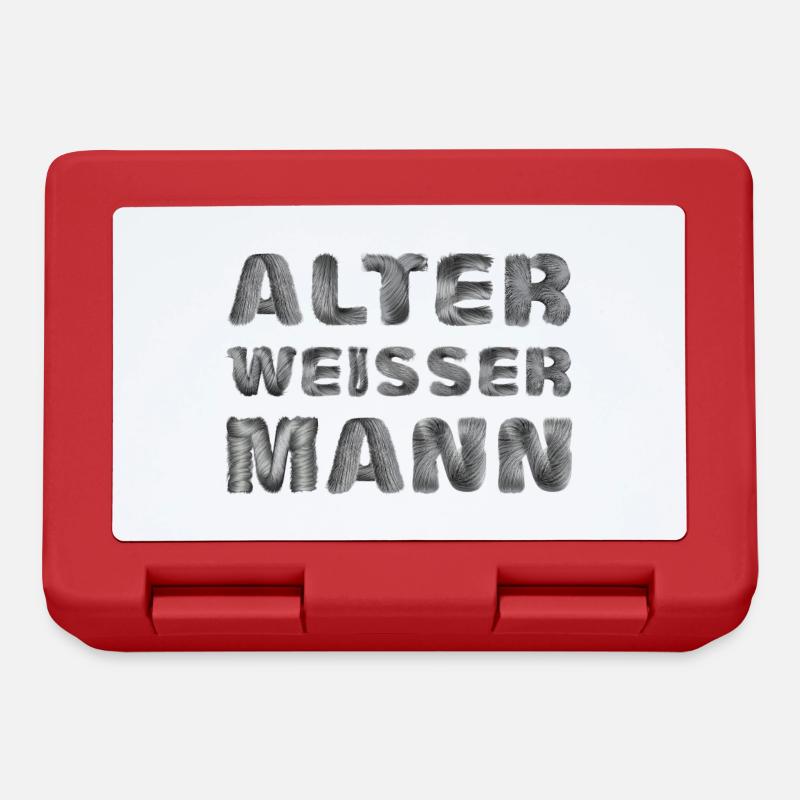 Alter weißer Mann - Brotdose - Rot
