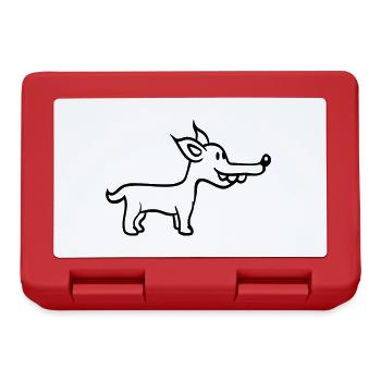 chien se tient mignon petit chiot heureux animal de compagnie - Boîte à goûter - rouge - Devant