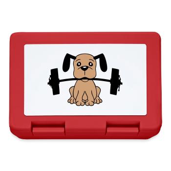 Dog Bodybuilder Strong Muscles Gym Weightlifting - Lunchbox - red - Front