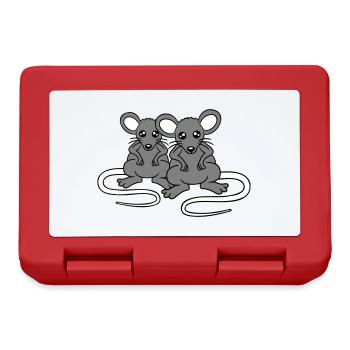 Two Nasty Mice Angry Frustrated Sour Aggressive - Lunchbox - red - Front