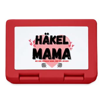 Häkelmama! Häkeln Mutter rosa Herz rot Herzen Mama - Brotdose - Rot - Vorne