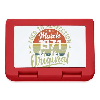Rétro Mars 1971 Cadeau Mars 1971 Né en Mars 1971 - Boîte à goûter - rouge - Devant