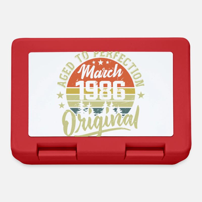 Rétro Mars 1986 Cadeau Mars 1986 Né en Mars 1986 - Boîte à goûter - rouge