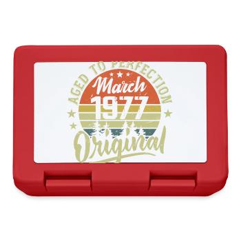 Rétro Mars 1977 Cadeau Mars 1977 Né en Mars 1977 - Boîte à goûter - rouge - Devant