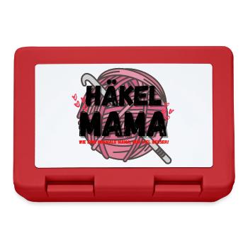 Häkelmama! Häkeln Mutter rosa Herz rot pink Mama - Brotdose - Rot - Vorne
