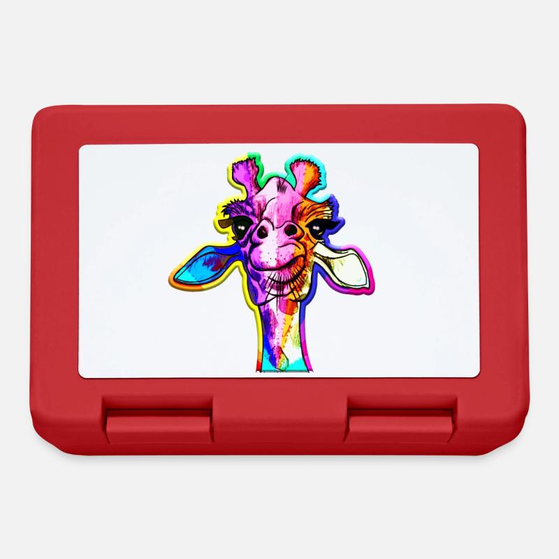 Regenbogen Giraffe Punk Giraffe Rainbow - Brotdose - Rot