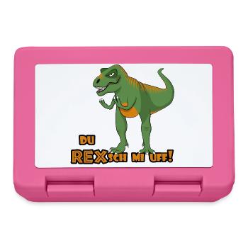 T-Rex "Regsch mi uf" Schweizerdeutsch - Brotdose - Pink - Vorne