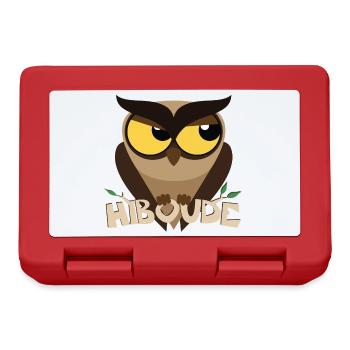 Hiboude, il Boude le Hibou Grincheux - Boîte à goûter - rouge - Devant
