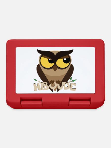 Hiboude, il Boude le Hibou Grincheux - Boîte à goûter - rouge