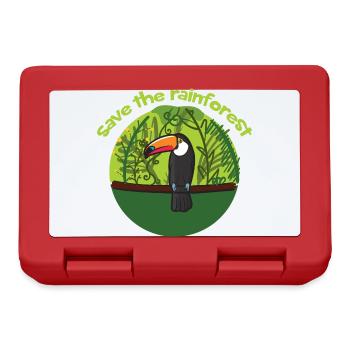 L'oiseau toucan comme symbole pour sauver la forêt tropicale - Boîte à goûter - rouge - Devant
