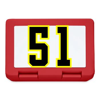 51 Zahl Trikot - Brotdose - Rot - Vorne