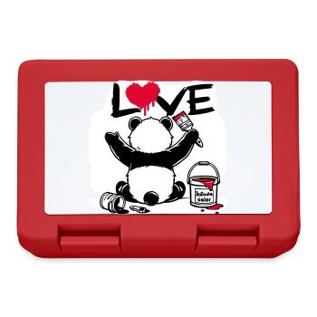 panda loveur - peintre d'amour - Boîte à goûter - rouge - Devant