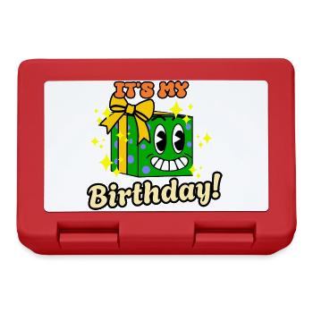 Funny Birthday Cute Cartoon Retro Vintage Gift - Lunchbox - red - Front