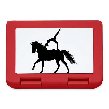 Voltigieren Akrobatik Reitsport Reiten Pferd - Brotdose - Rot - Vorne