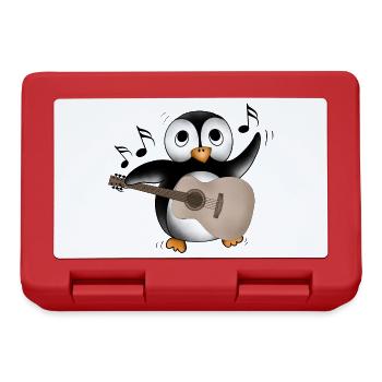 Pinguin Gitarre - Brotdose - Rot - Vorne
