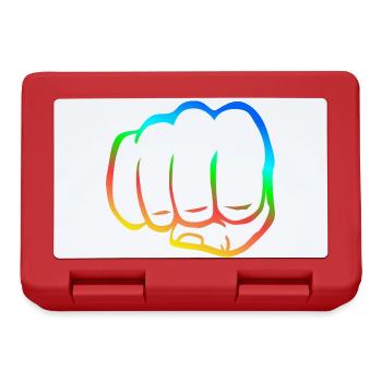 Geballte Faust bunt fist bump cool Logo Symbol - Brotdose - Rot - Vorne
