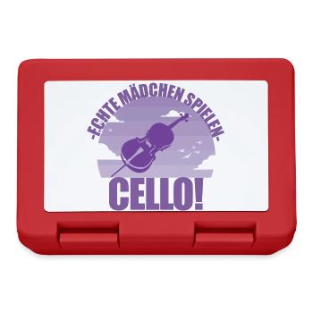 Cello Instrument Musikerin Cellonistin Geschenk - Brotdose - Rot - Vorne