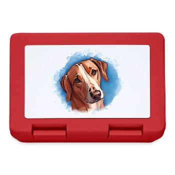 Dog SAVEBRACKE Hunting Dog Turquoise Watercolor Design - Lunchbox - red - Front