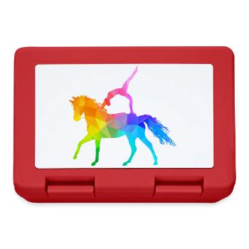 Vaulting Acrobatics Equestrian Riding Horse Colorful - Lunchbox - red - Front