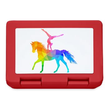 Vaulting Acrobatics Equestrian Riding Horse Colorful - Lunchbox - red - Front