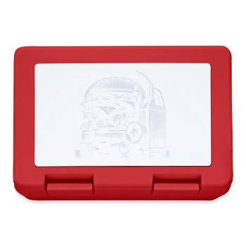 Vintage Food Truck Illustration T-Shirt - Lunchbox - red - Front