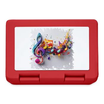 Colorful Musical Notes Art Motif - Lunchbox - red - Front