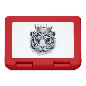 Tigre blanc avec couronne – Élégant grand chat - Boîte à goûter - rouge - Devant