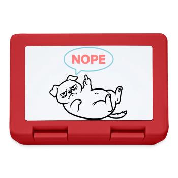 Pug Dog Comic Colorful Outline - Lunchbox - red - Front