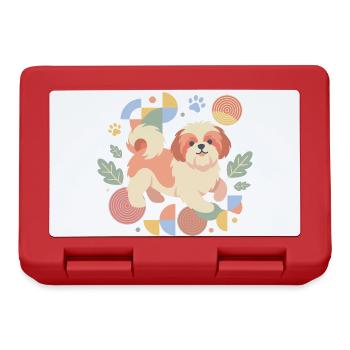 Cute Shih Tzu Owners Colorful Puppy Lover - Lunchbox - red - Front