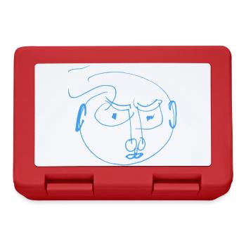 Gribouillis Portrait des Lignes Bleues - Boîte à goûter - rouge - Devant
