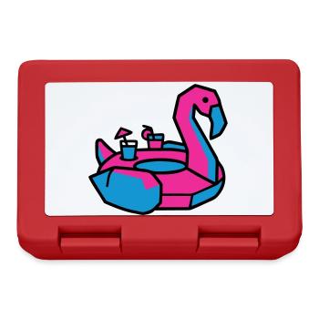 Fête de la piscine des animaux natants Flamants - Boîte à goûter - rouge - Devant