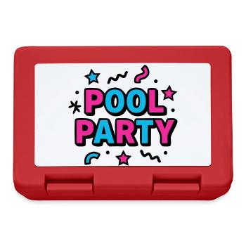 Pool Party 90er Schriftzug - Brotdose - Rot - Vorne
