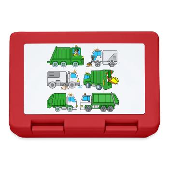 Voiture poubelles camions verts camions éboueurs - Boîte à goûter - rouge - Devant