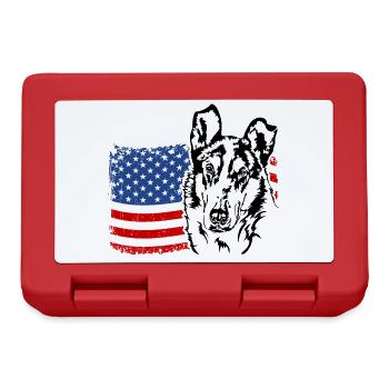 Kurzhaarcollie Collie Amerika Fahne Hunde Wilsigns - Brotdose - Rot - Vorne