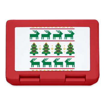Norwegian pattern (winter) 03.1 - Lunchbox - red - Front