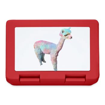 Alpaca, Llama, lama, beige,graffiti,colorful,pastel - Lunchbox - red - Front