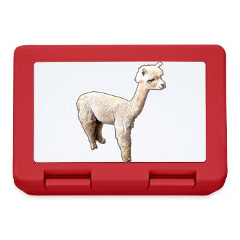 Alpaca, Llama, lama, beige,graffiti,colorful - Lunchbox - red - Front