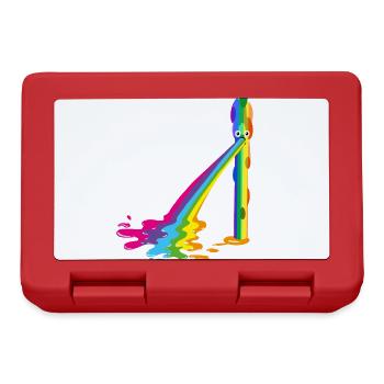 spargel, regenbogen,kotzender spargel, bunt - Brotdose - Rot - Vorne